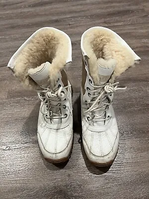 UGG Adirondack Women’s Boots Size 9 White Sherpa Liner Vibram • $25