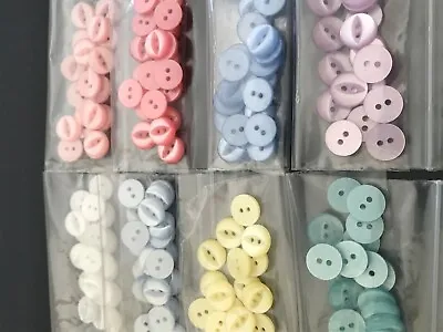£2 • Buy 20 Fish Eye Buttons - 11mm -2 Hole- Baby Knits - 8 Colours -  You Choose B146
