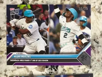 2023 Topps Now Purple Parallel Mlb Card 16/25 Miami Marlins #16 Throwback Vibes • $12.99