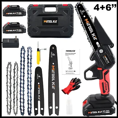 Mini Chainsaw Cordless Portable 4/6  Small Handheld Electric Chain Saw 2×Battery • $34.59