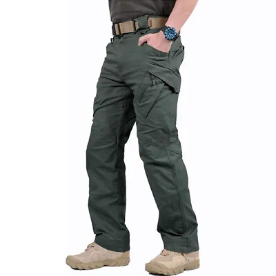 Men Tactical Cargo Pants Outdoor Hiking Soldier Multi Pocket Work Combat Trouser • $19.99
