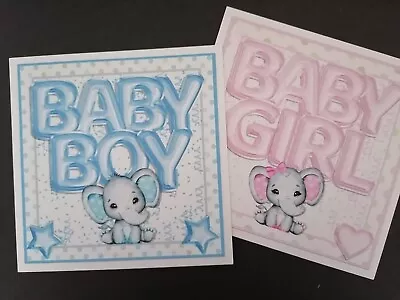 Exclusive Choice Cute Baby Boy Girl Congratulations Birth Flat Card Toppers • £1.10