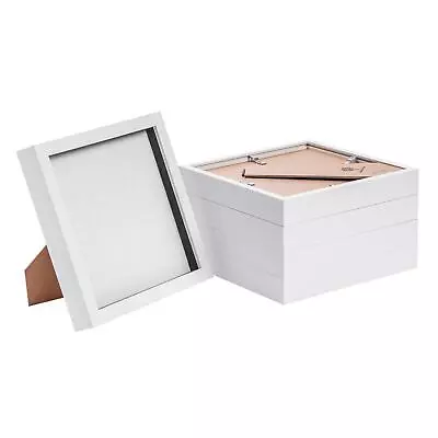 £21.99 • Buy 5x 3D Box Photo Frames Standing Hanging Craft Shadow Picture Frame 8 X 8  White