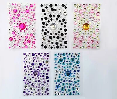 £1.84 • Buy  Round Mix Crystal Gem Rhinestone Mixed Stickers Self Adhesive Craft 