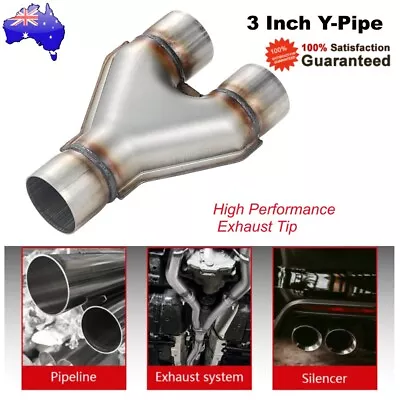 Universal Stainless Steel  3 Inch Dual Exhaust Diesel Y Pipe Inlet 3  Outlet 3  • $74.80