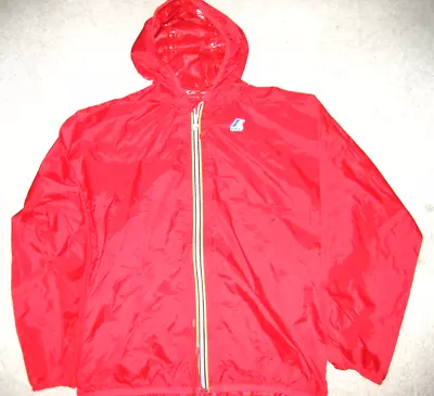 K-Way Le Vrai 3.0 Claude Jacket Size Small Rain Wind Packable Ripstop Red Vent • $29.99