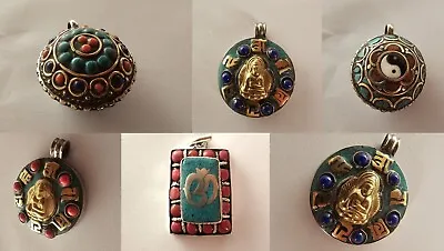 HANDMADE Tibetan Buddhist Buddha Turquoise Pendant Necklace Locket FAIRTRADE N6 • £7.99