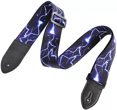 $8.95 • Buy Electric Lightning Guitar Strap Adjustable Leather Belt Acoustic Electric Bass