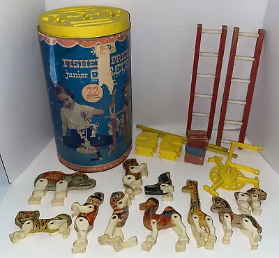 VINTAGE Fisher Price Junior Circus Toy Playset & Tube Box Near Complete • $49.95