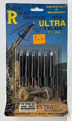 VTG Barrie Rocky Mountain Ultra Broadheads 3 Blade 125gr  1 1/2” Dia. NOS USA • $29.99