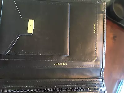 Bosca Black Harness Soft Italian Leather Travel Wallet Passport Tickets Baggage • $13.50