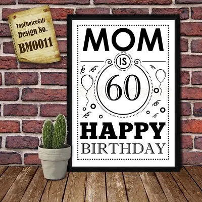40th 50th 60th 70th Mom Birthday Card Wall Decoration For Mum From Son Daughter • £24.90