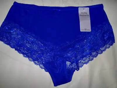 1 Pair Ladies Loving Moments Shorts  -royal Blue - With Lace Trim - S M L • £4.99