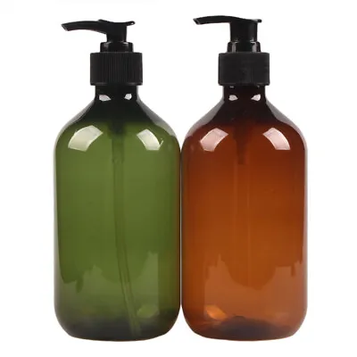 £4 • Buy Reusable Hand Pump Dispenser Clear Bottle Bathroom Shower Gel Shampoo 300/500ML