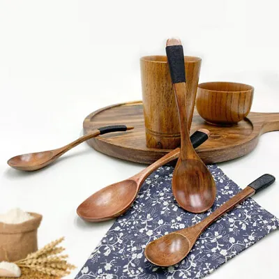 $11.37 • Buy Wooden Spoon Bamboo Kitchen Cooking Tool Soup Teaspoon Desserts  Salad ForksA KP