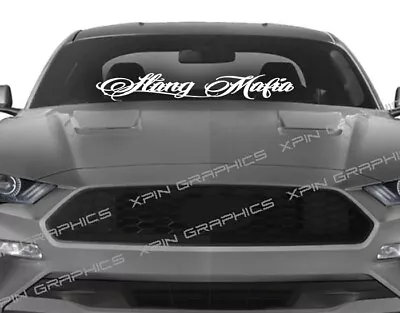 Stang Mafia Windshield Banner Sticker American Life Decal Fits Ford Mustang G1 • $14.99