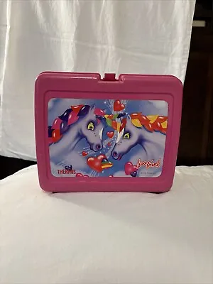 Lisa Frank Unicorn Horse Plastic Thermos Vtg Lunch Box Pail Pink USA 90s Markie • $20
