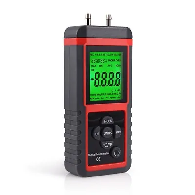 Digital Manometer W/ LCD Display Dual Port Air Pressure Meter Gauge Gas Tester • $14.50