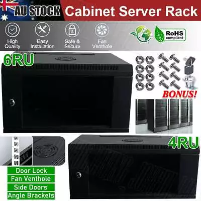 4RU /6RU Cabinet Server Network Comms Data Rack  19  Wall Mount 450mm Deep AU • $105.99