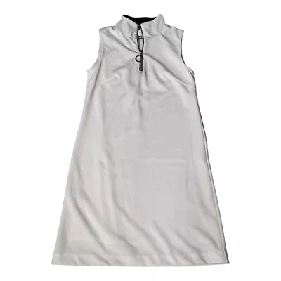 MARY QUANT LONDON Retro Mod Dress White  Size M Sleeveless Made In Japan • $100