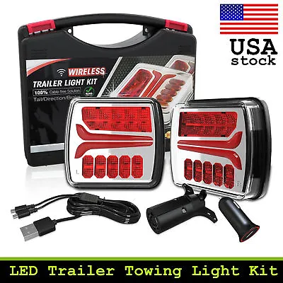 Wireless Magnetic Light Kit LED Trailer Rear Light For Tow Trucks Campers RV • $119.99