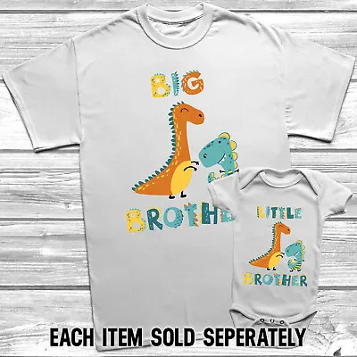 £9.45 • Buy Dinosaur Big Brother Little Brother T-Shirt Themed Kids Baby Grow Set Outfits