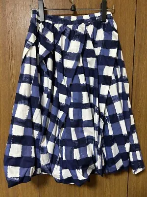 Uniqlo Marni Balloon Shape Skirt Checkered Blue White Japan Size L (US M) • $69.99