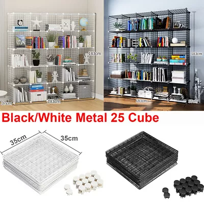 16 To 25 Cube DIY Wire Storage Shelves Cabinet Metal Display Shelf Toy Book Rack • $36.99