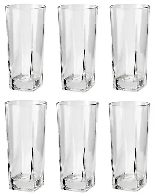 6pc Highball Drinking Glasses Tumbler Set Tall Long Cocktail Water Juice 255ml • £8.99