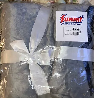 Summit Racing Equipment The Worlds Speed Shop Flannel Throw Blanket Grey • $25