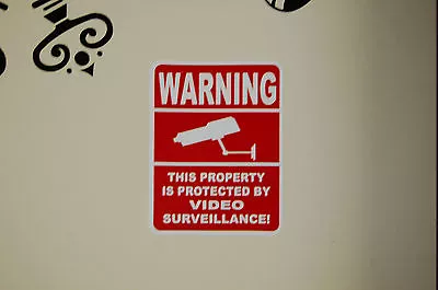 6  SECURITY Video SURVEILLANCE Camera DECAL STICKER Property Home CCTV • $2.96