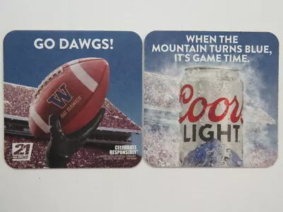 Beer Pub Coaster ~ COORS Light - Washington Dawgs = U Of W Huskies Football Team • $4.77
