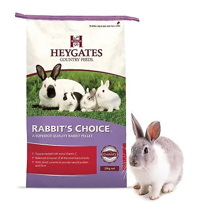 Heygates Rabbit's Choice Pellets Rabbit Food Country Feeds Superior Quality 20kg • £21.95