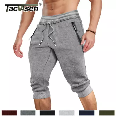 Men's 3/4 Length Joggers Gym Workout Shorts Below Knee Capri Casual Sport Pants • $24.99