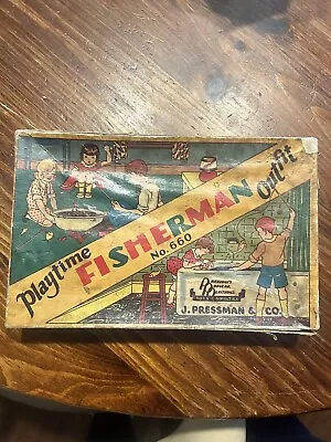 RARE Antique J. Pressman & Co. Playtime Fisherman Outfit In Box • $95