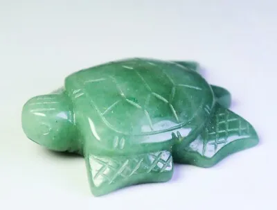 $1.75 • Buy Natural Polished Green Aventurine Quartz Crystal Stone Carved Sea Turtle Healing