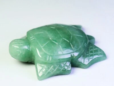 $1.75 • Buy Natural Polished Green Aventurine Quartz Crystal Stone Carved Sea Turtle Healing