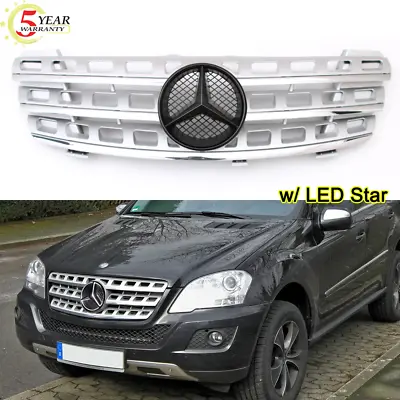 Silver AMG Front Grill W/LED For Mercedes Benz W164 ML500 ML350 ML320 2005-2008 • $76.85