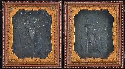 Pair Elderly Man With + Without Hat Itinerant? 1/6 Plate Daguerreotype S388 • $123.75