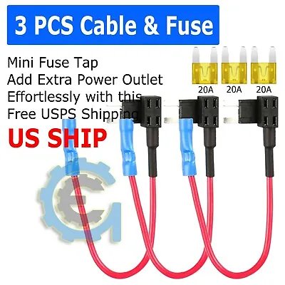 3X Fuse TAP ADAPTER KIT 12V 20 Amp Car Add-a-circuit Mini ATM APM Blade  • $4.95