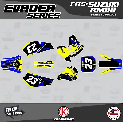 Graphics Decal Kit For Suzuki RM80 (2000-2001) RM80 Evader Series - Blue • $54.99