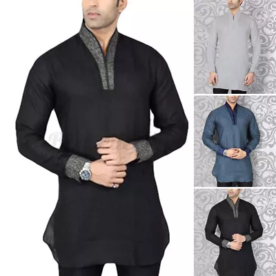 £15.89 • Buy INCERUN Mens Kurta T Shirts Grandad V Neck Long Sleeve Top Kaftan Festival Tunic