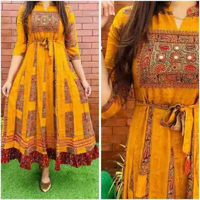 Women's Designer Anarkali Gown Kurta Indian Bollywood Party Wear Kurti Clothes • $76.80