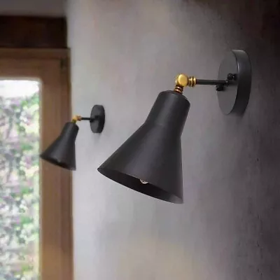 LNC Black And Brass 1-Light Swivel Wall Sconce With Bell Metal Shade (A02807) OB • $29.99