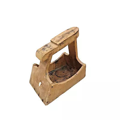 Primitive Wooden Shoe Shine Stand Or Box - Vintage Rustic Wood Foot Rest • $39.99
