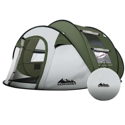 $166.99 • Buy Weisshorn Instant Up Camping Tent 4-5 Person Pop Up Tents Family Hiking Beach Do