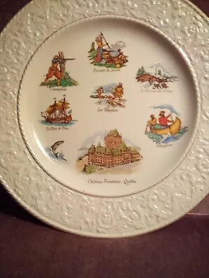 Royal Winton England China 12.5in Server Plate Le Vieux Canada Images Historical • $30