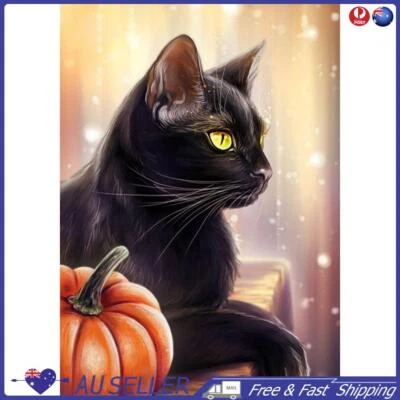 $11.69 • Buy 5D DIY Full Drill Diamond Painting Black Cat Cross Stitch Embroidery Mosaic