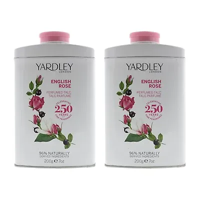2 X Yardley London English Rose Perfumed Talcum Powder 200g • £18.90