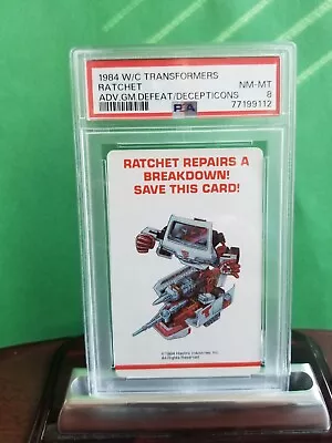 Psa Retired 1984  Ratchet G1 1st Print Rc Card Psa 8 Hasbro Transformers • $11.99